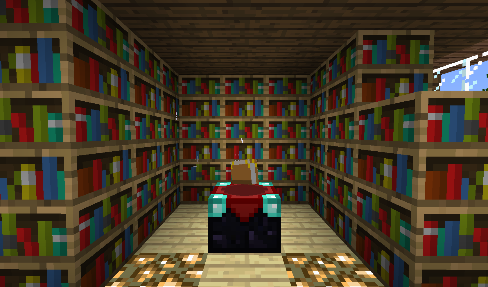 Minecraft - stół  do zaklęć i biblioteczki 